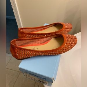 Antonio Melani Suede Flats Womens Size 8.5 Calient Coral color.